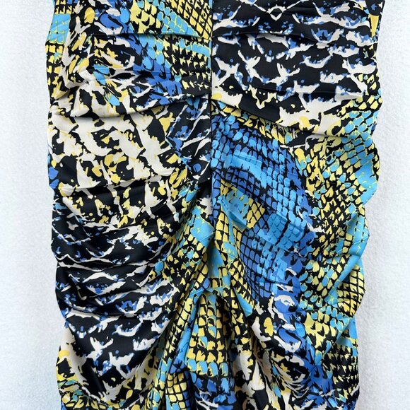 Signature by Sangria Animal Snake Print Dress Womens 4 Satin Cocktail Party Y2K - Picture 10 of 14